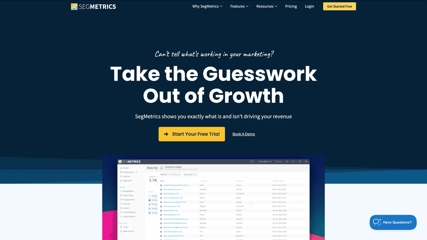 SegMetrics marketing platform