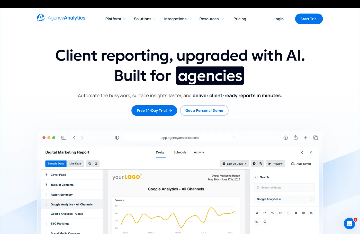 AgencyAnalytics agency reporting platform