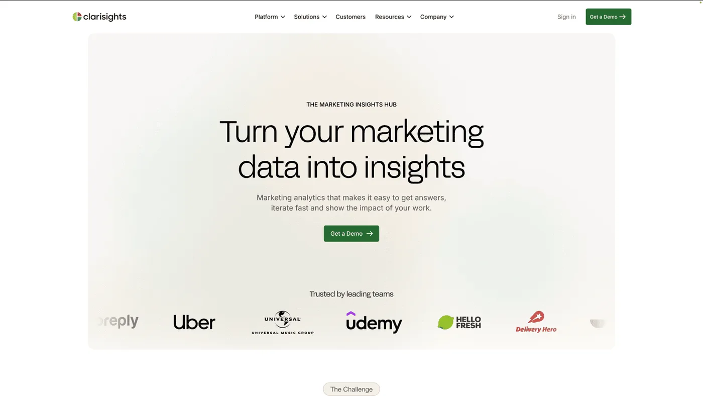 Clarisights marketing analytics platform