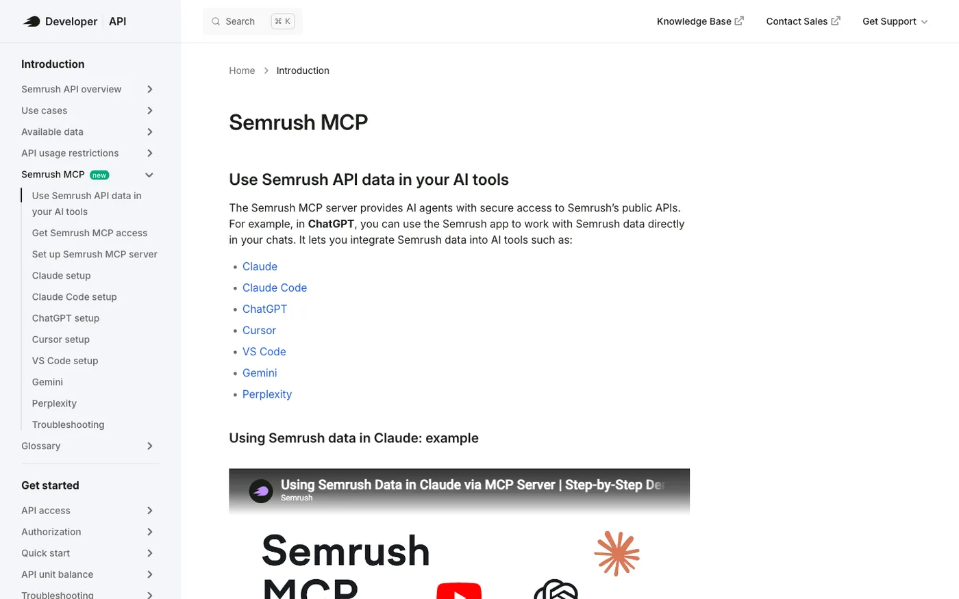 Semrush MCP documentation