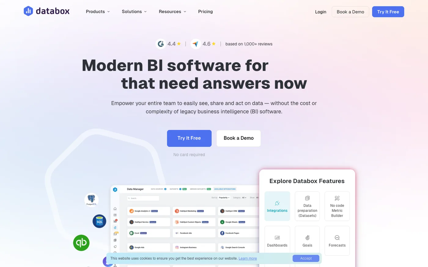 Databox KPI dashboard platform