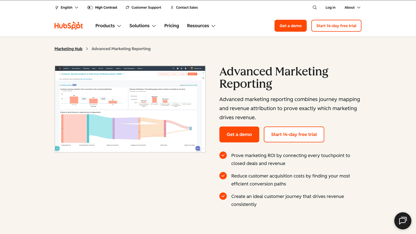 HubSpot attribution reporting