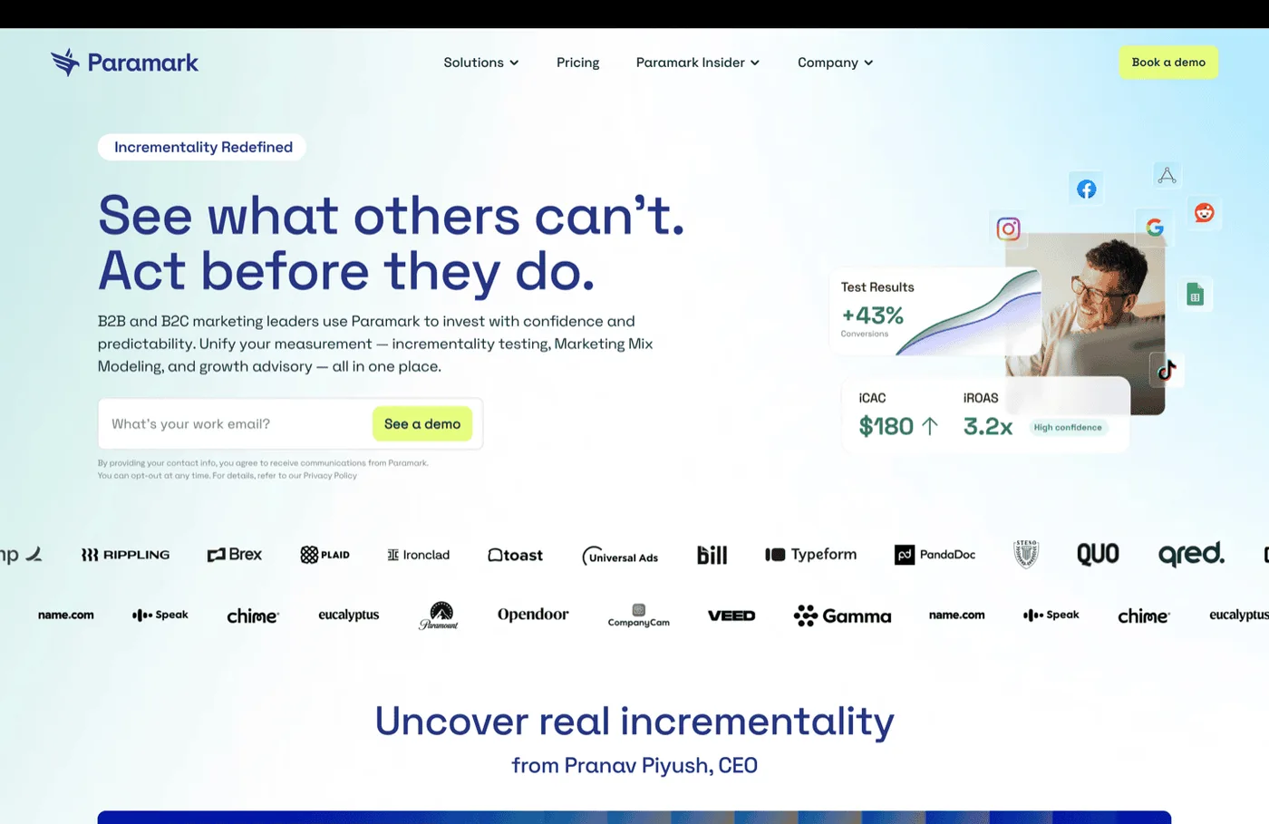 Paramark platform screenshot