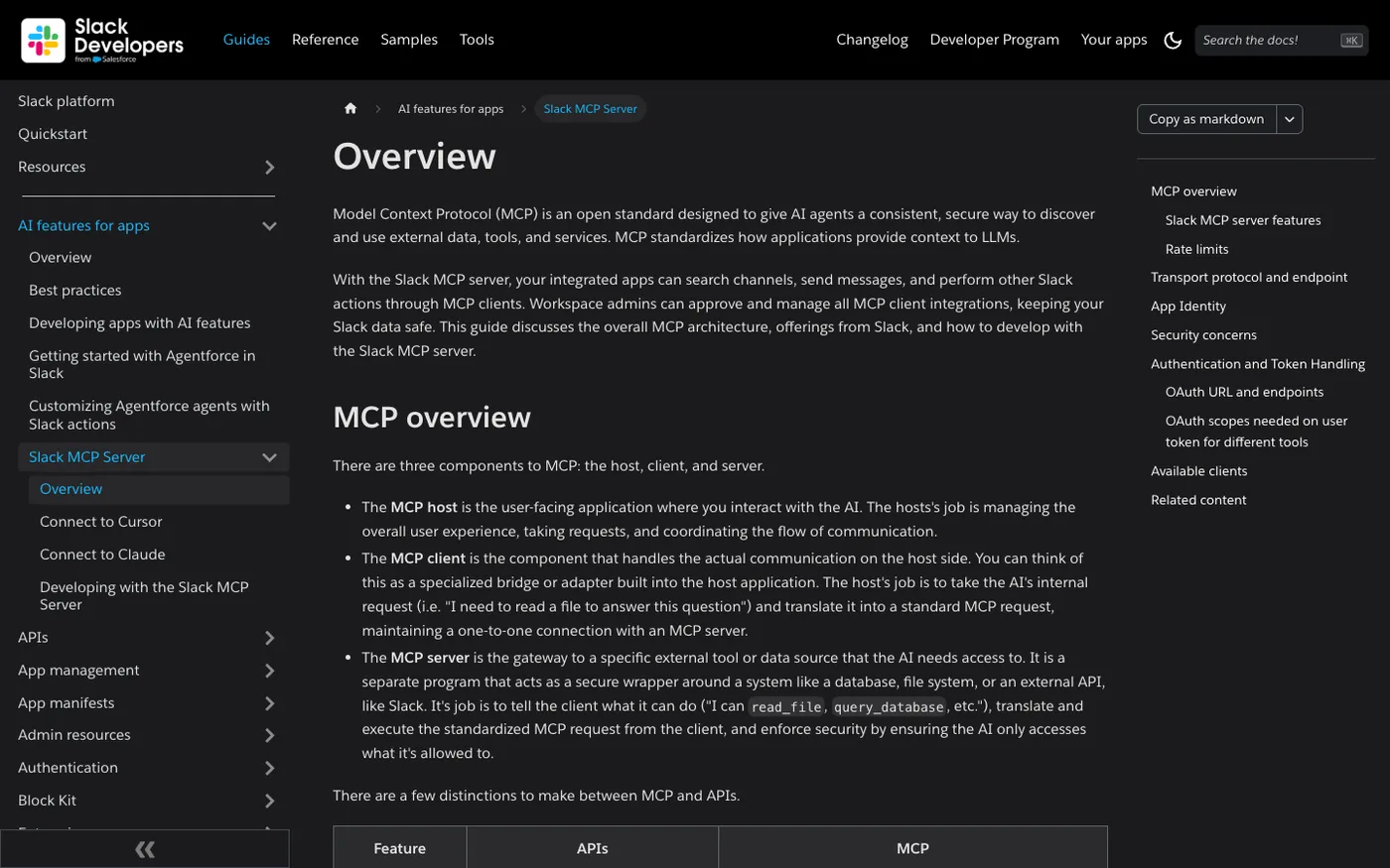 Slack MCP server documentation